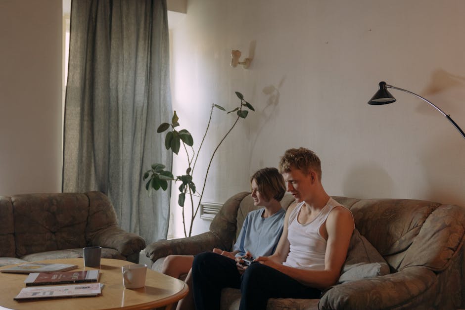 Modern gaming lounge with comfortable seating and high-tech equipment